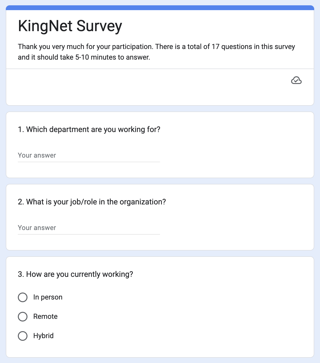 City of Kingston online survey